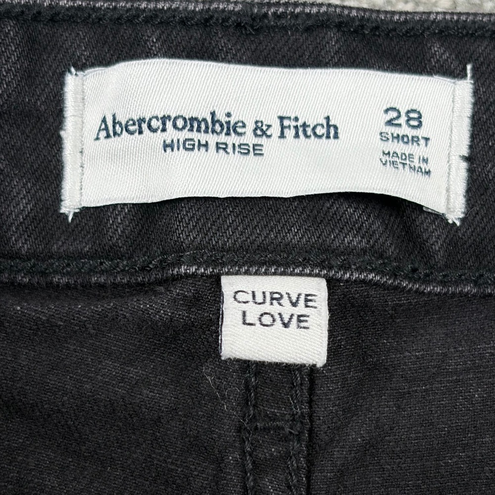 Abercrombie & Fitch Jeans Women 28 Short Black Curve Love High Rise Mom Denim - Picture 2 of 7